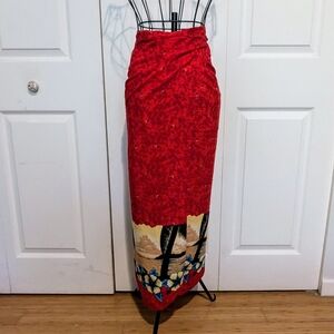 Bold Red Wrap Skirt / Sarong